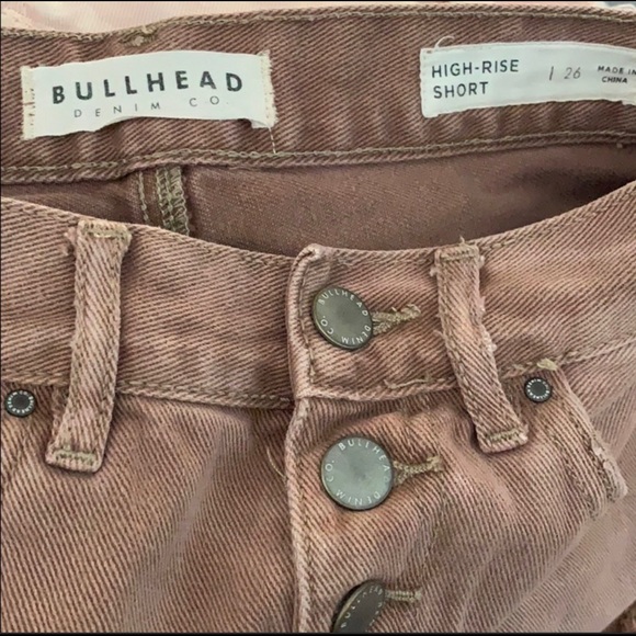 BULLHEAD Mauve High Rise Denim Shorts Sz 26 - Picture 2 of 6